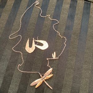 Yasmin Dragonfly Necklace and Earrings